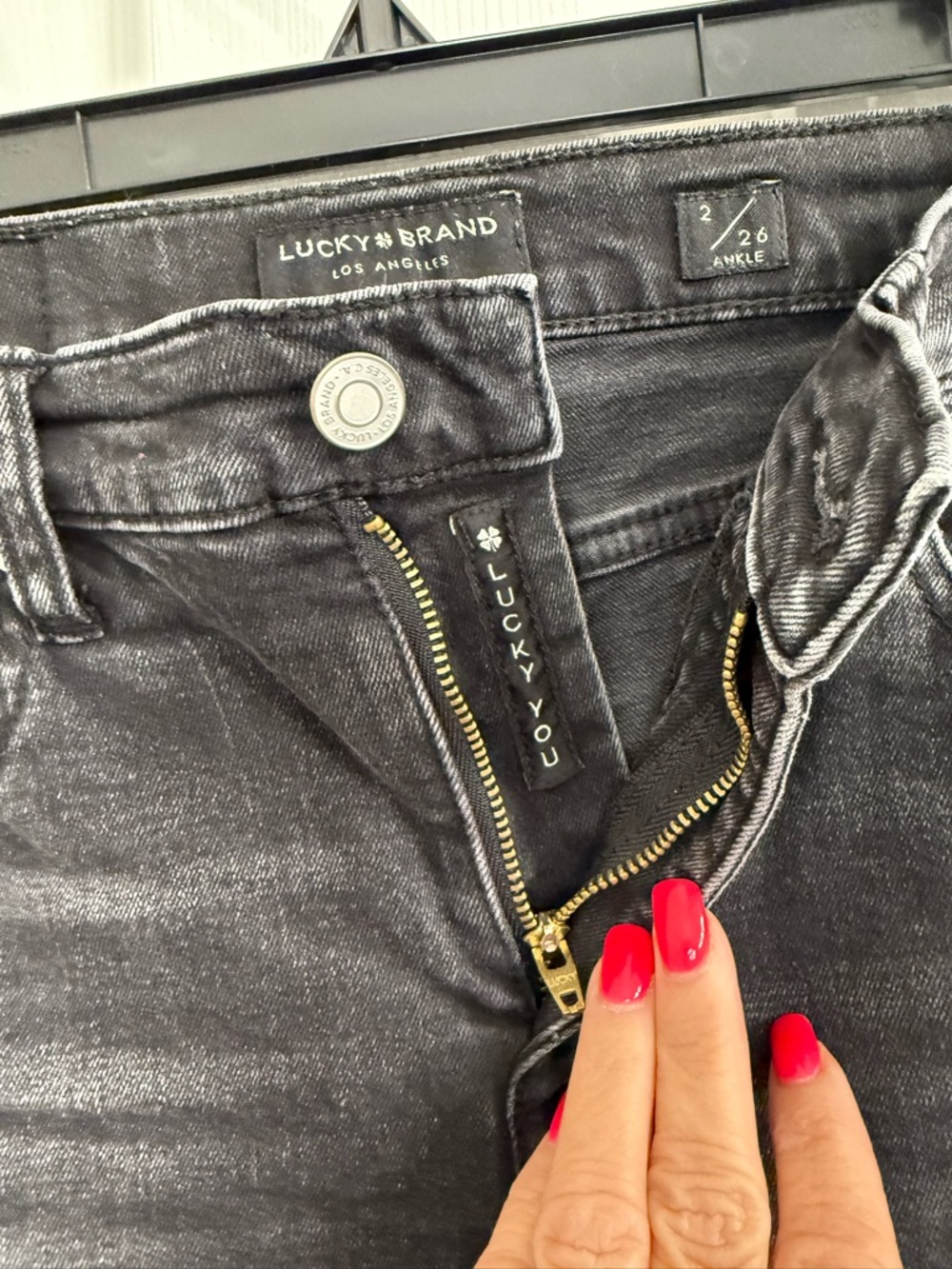 Lucky Brand High Rise Black Washed Skinny Jeans